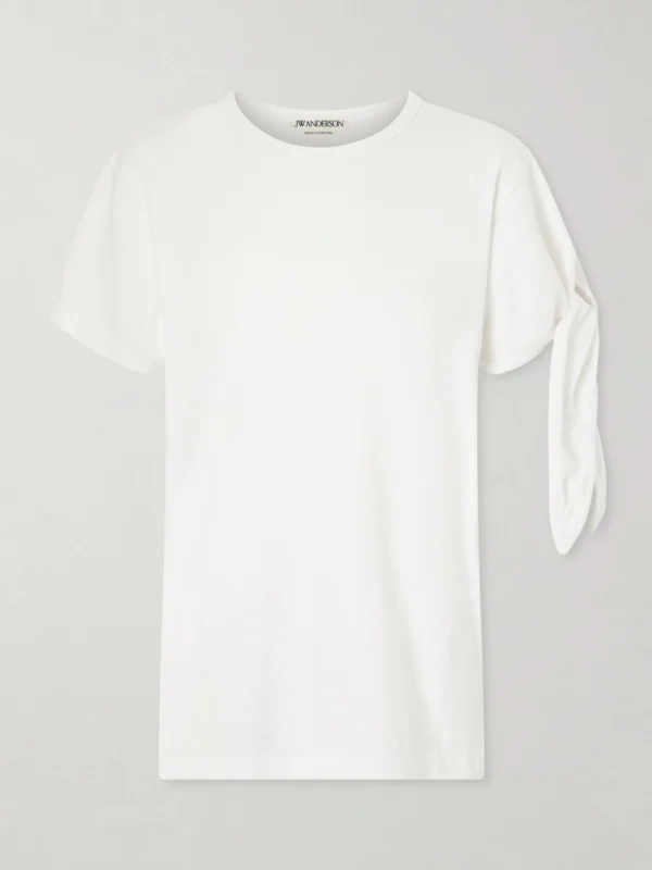 JW Anderson Tie-detailed Cotton T-shirt