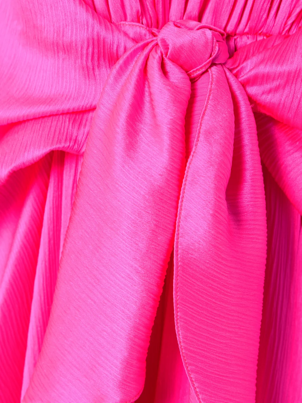 Close-up detail of the JW Anderson Tie-detailed Crinkled-silk Maxi Dress