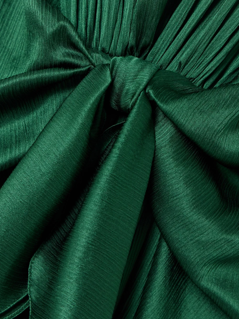 Close-up detail of the JW Anderson Tie-detailed Crinkled-silk Maxi Dress