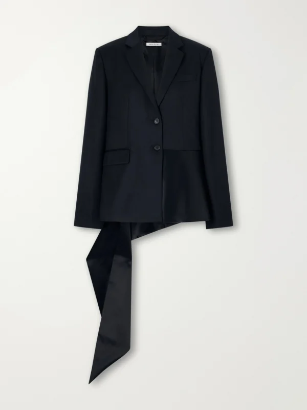 JW Anderson Trail Hem Satin-trimmed Wool-twill Jacket