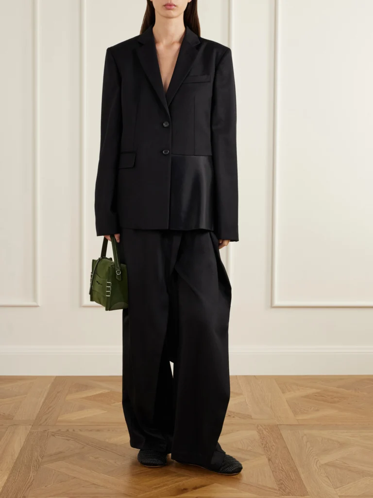 JW Anderson Trail Hem Satin-trimmed Wool-twill Jacket