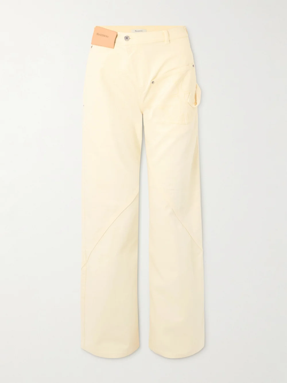 JW Anderson Twisted Low-rise Wide-leg Jeans in pastel yellow