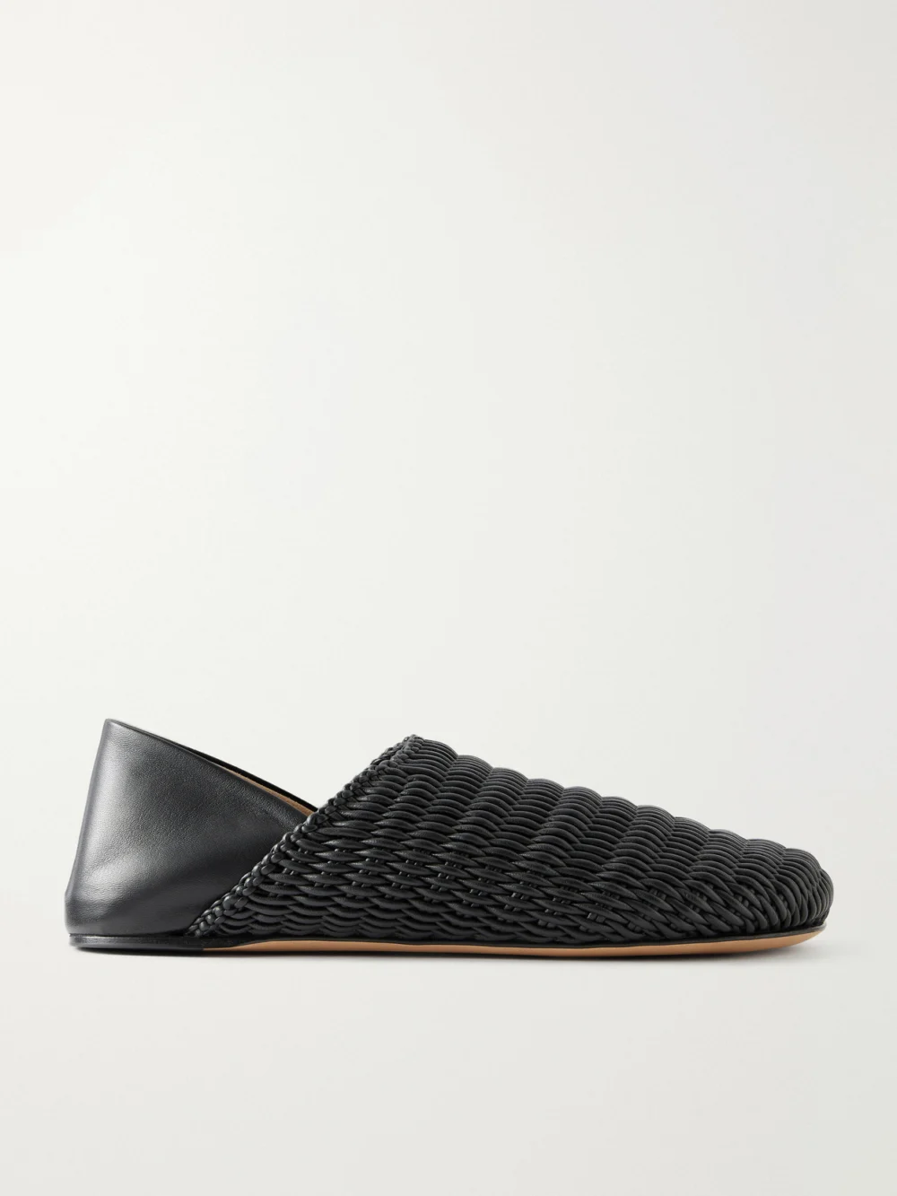 JW Anderson Woven Leather Mules in black