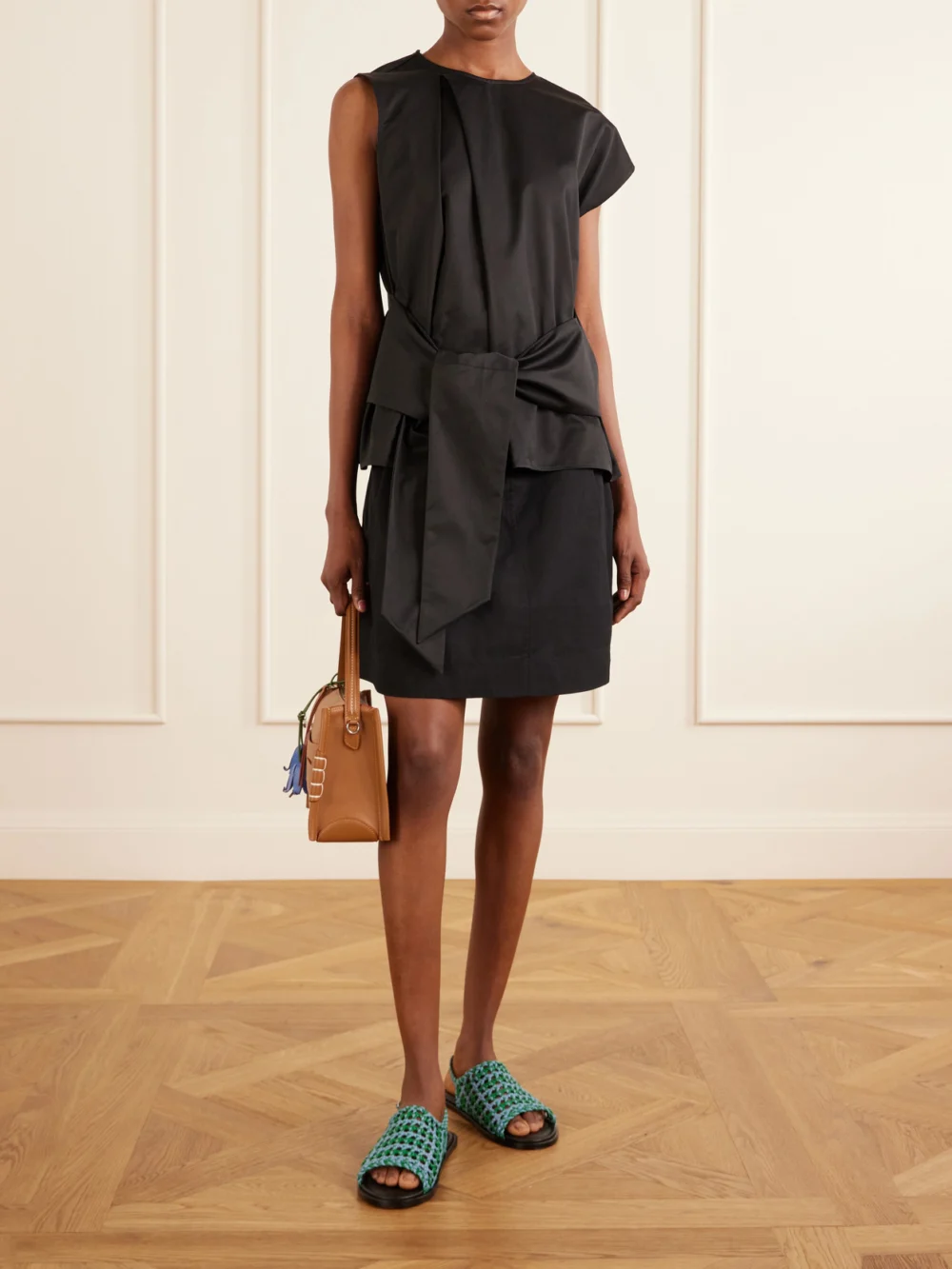JW Anderson Woven Leather Sandals, styled view