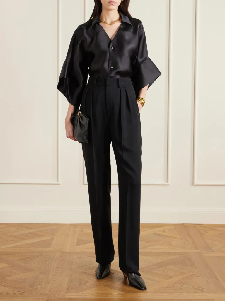 Kallmeyer Aiden Pleated Cady Straight-leg Pants