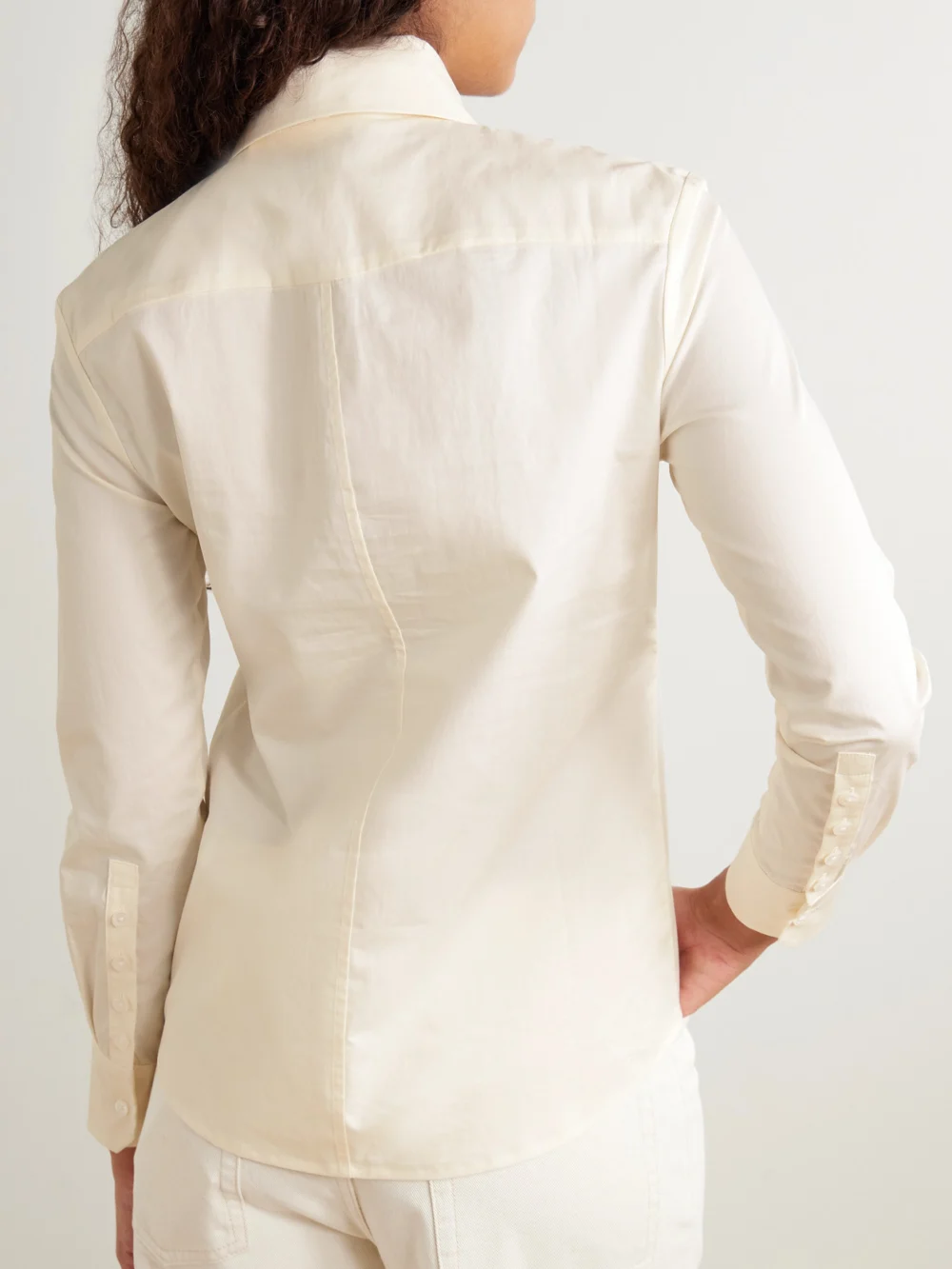 Back view of the Kallmeyer Billie Tie-detailed Cotton-poplin Shirt