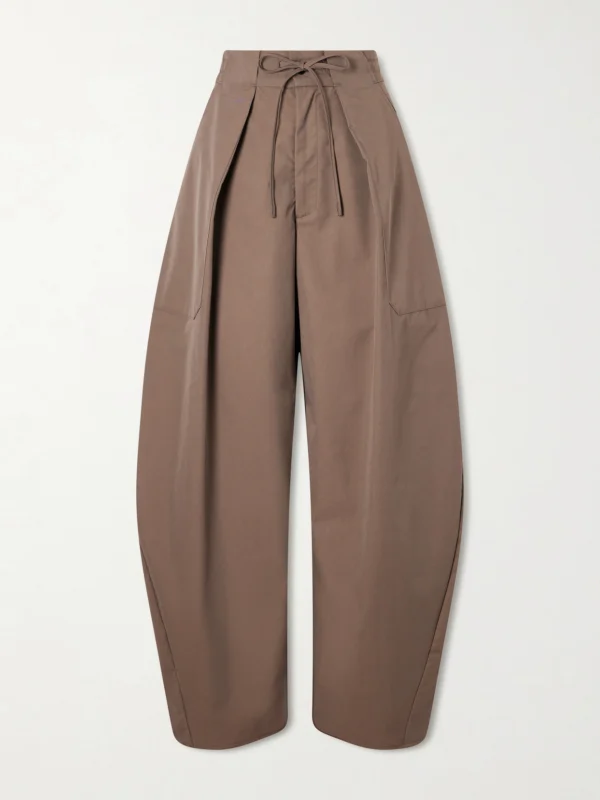 Kallmeyer Clemence Pleated Cotton-blend Twill Barrel-leg Pants
