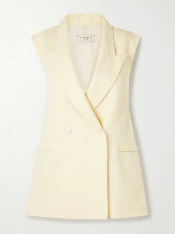 Kallmeyer Deon Double-breasted Wool-blend Twill Vest