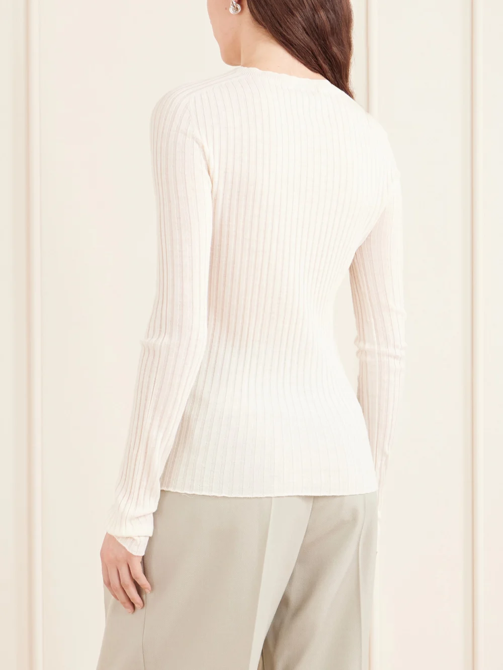 Back view of the Kallmeyer Fabi Ribbed Merino Wool Top