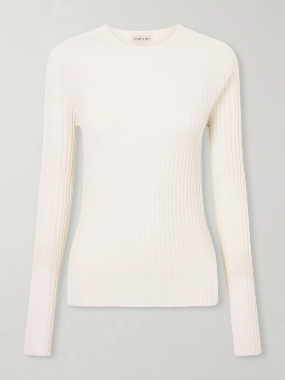 Kallmeyer Fabi Ribbed Merino Wool Top in ivory
