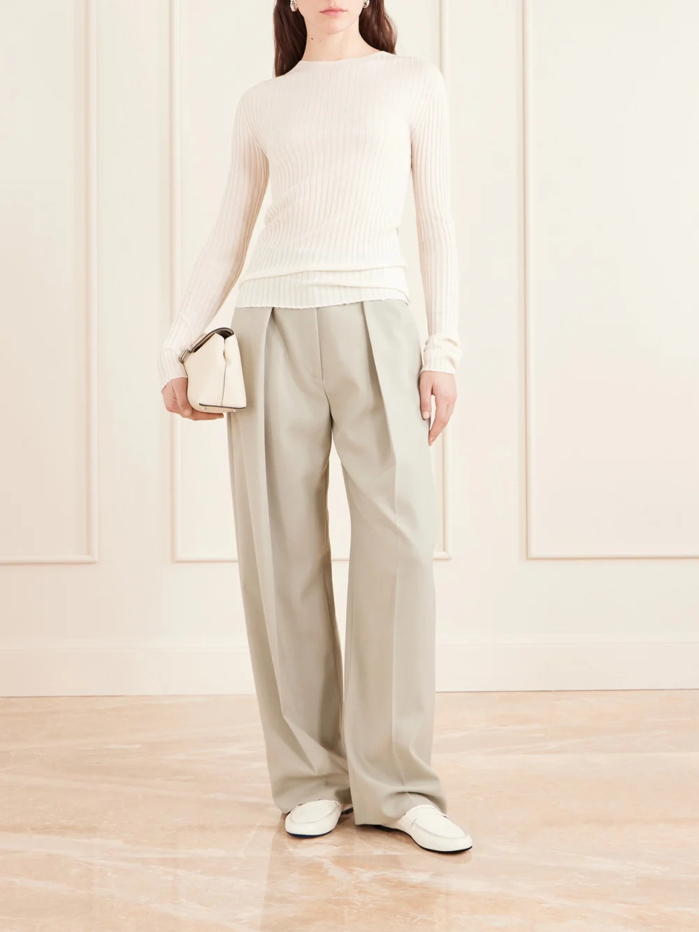 Kallmeyer Fabi Ribbed Merino Wool Top, worn by a model