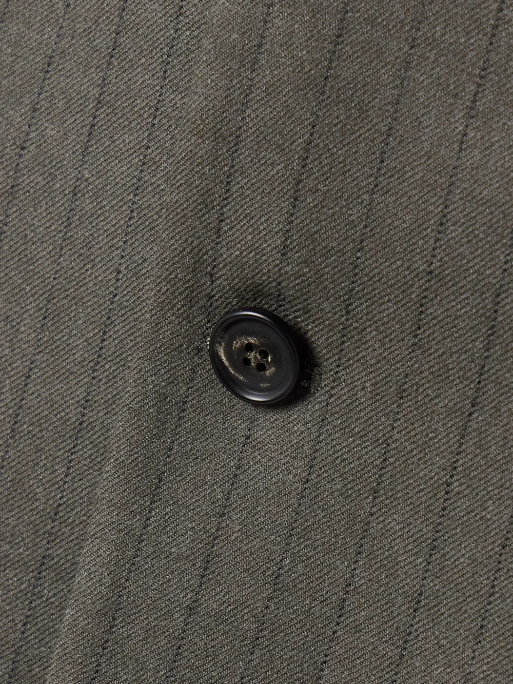 Close-up detail of the Kallmeyer Gemini Pinstriped Wool-twill Blazer