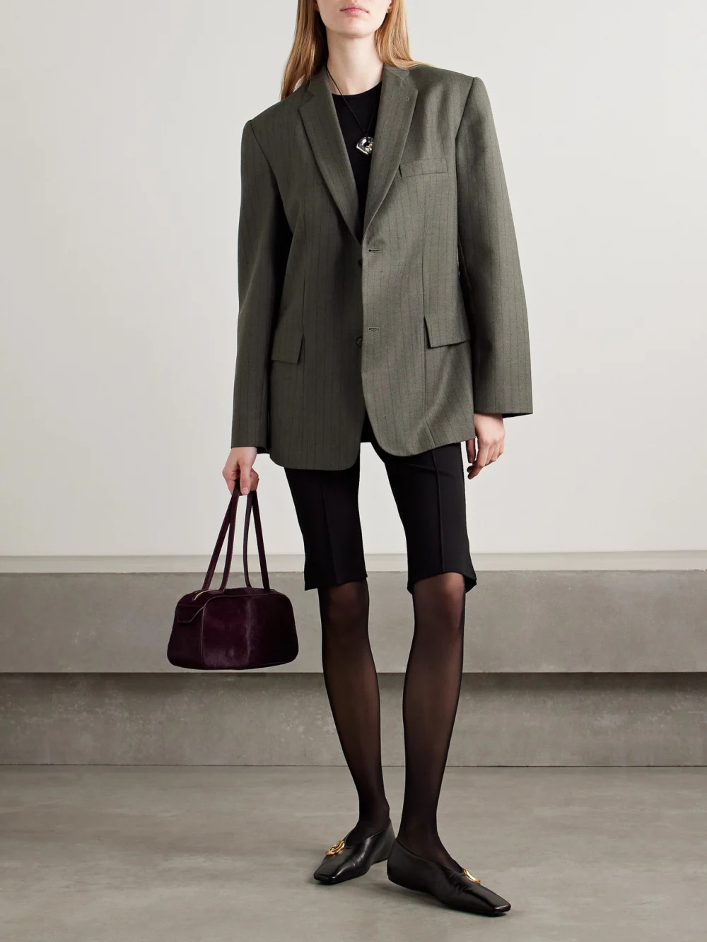 Kallmeyer Gemini Pinstriped Wool-twill Blazer, worn by a model