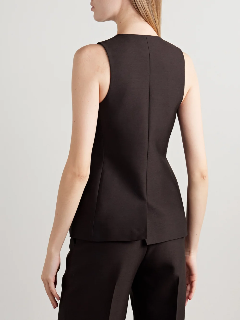Back view of the Kallmeyer Ira Wool and Silk-blend Twill Vest