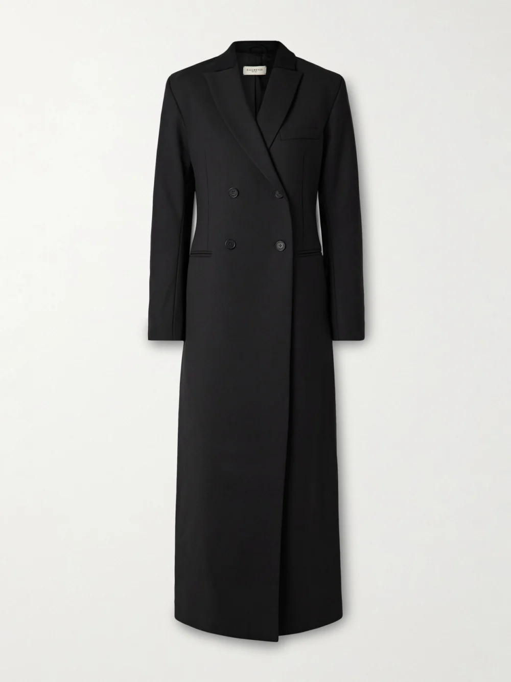 Kallmeyer Palmer Double-breasted Wool-blend Twill Coat in black
