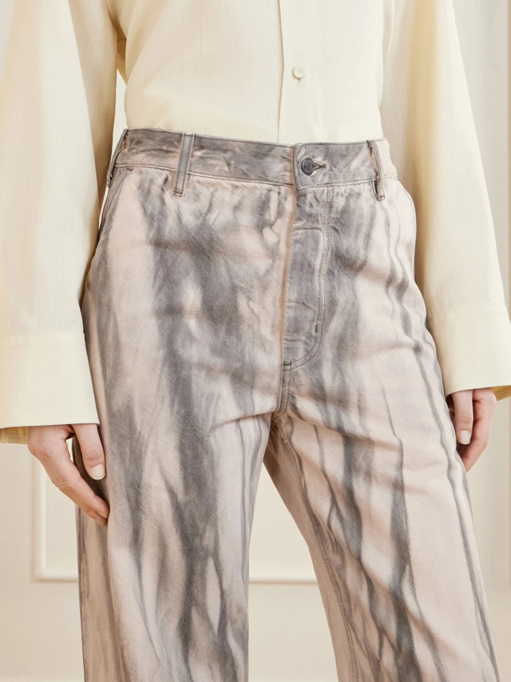 Close-up detail of the Kallmeyer Printed High-rise Jeans