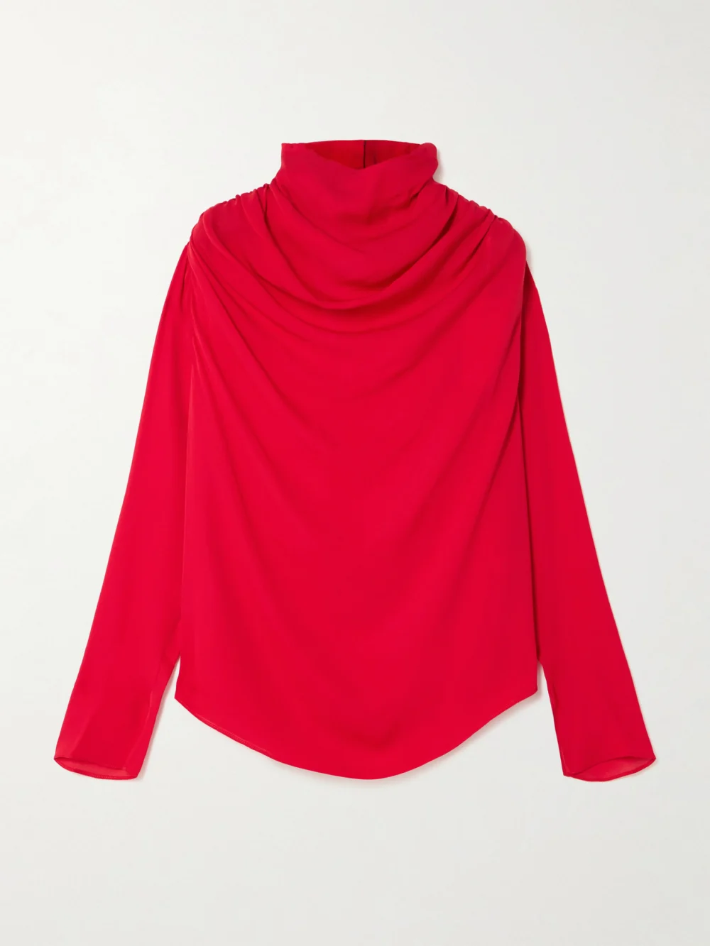 Kallmeyer Tabitha Draped Silk-georgette Blouse in red