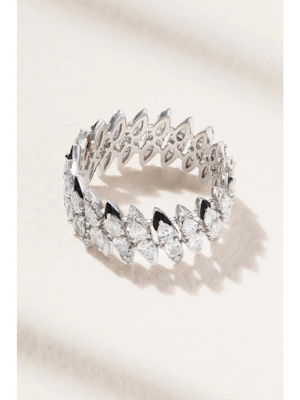 Back view of the Kamyen 18-karat White Gold, Diamond and Enamel Ring
