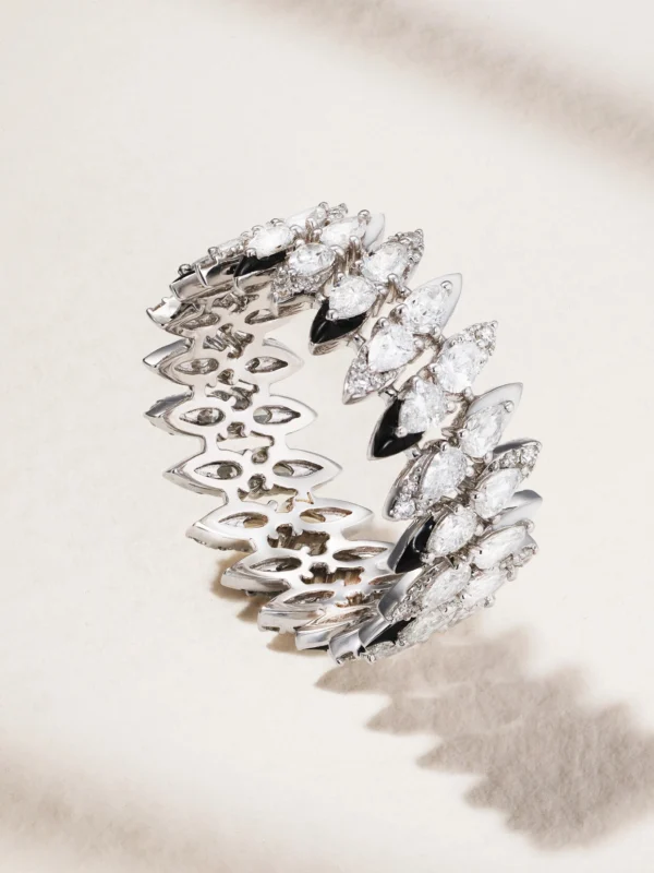 Kamyen 18-karat White Gold, Diamond and Enamel Ring