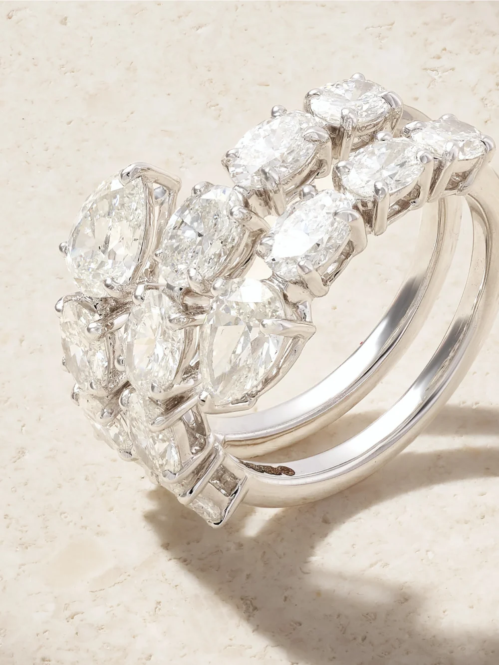 Close-up detail of the Kamyen 18-karat White Gold Diamond Ring