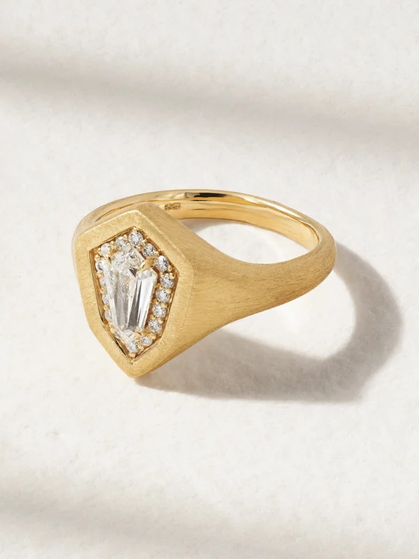 Kamyen Kite 18-karat Gold Diamond Pinky Ring