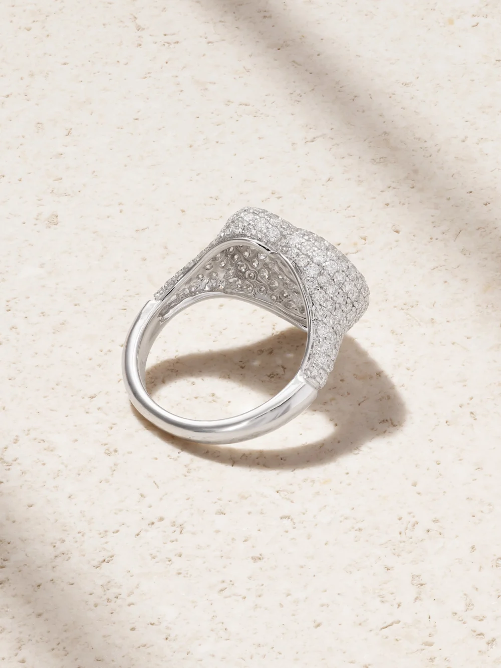 Back view of the Kamyen Manaal 18-karat White Gold Diamond Pinky Ring