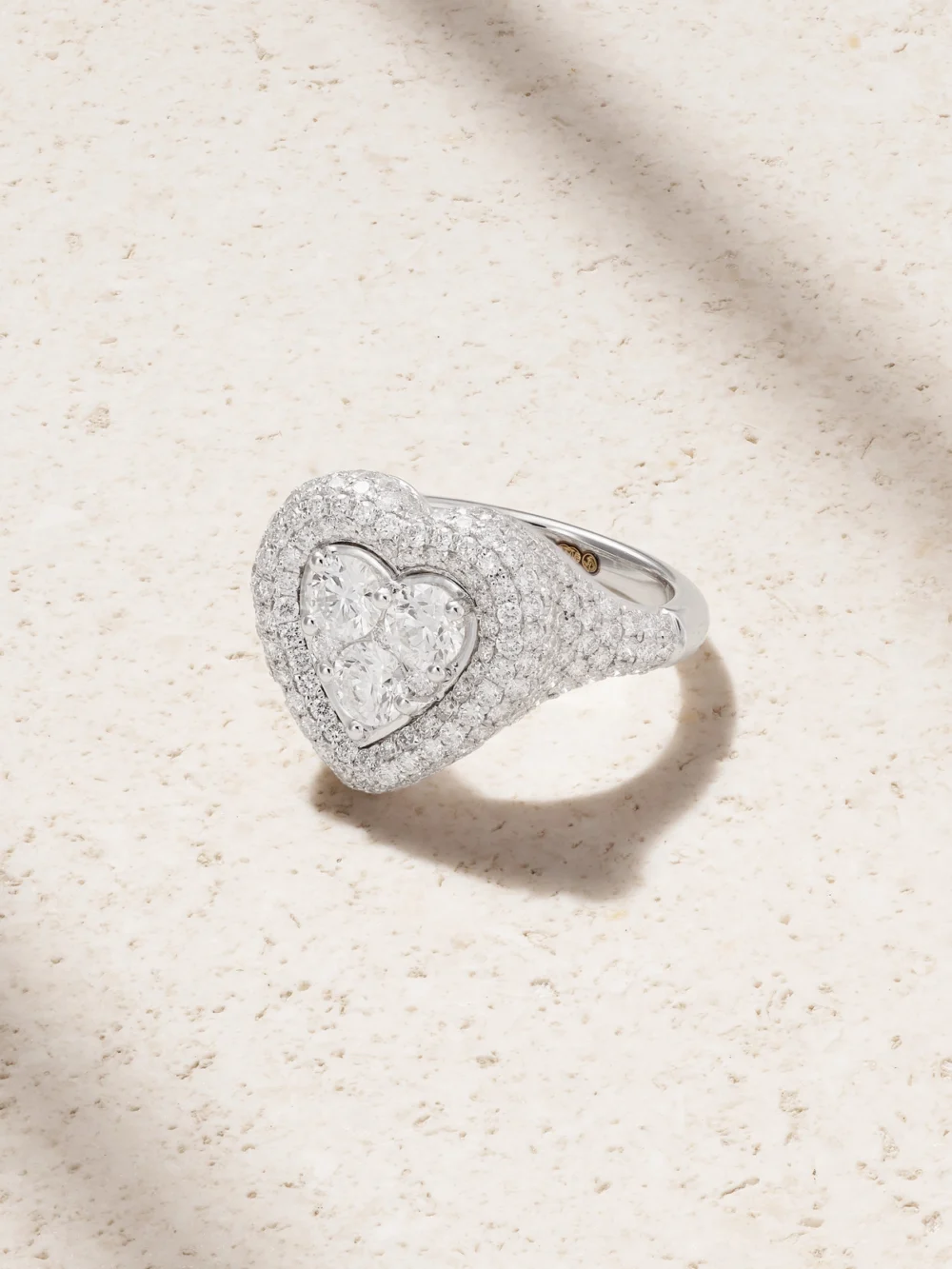 Kamyen Manaal 18-karat White Gold Diamond Pinky Ring in 3