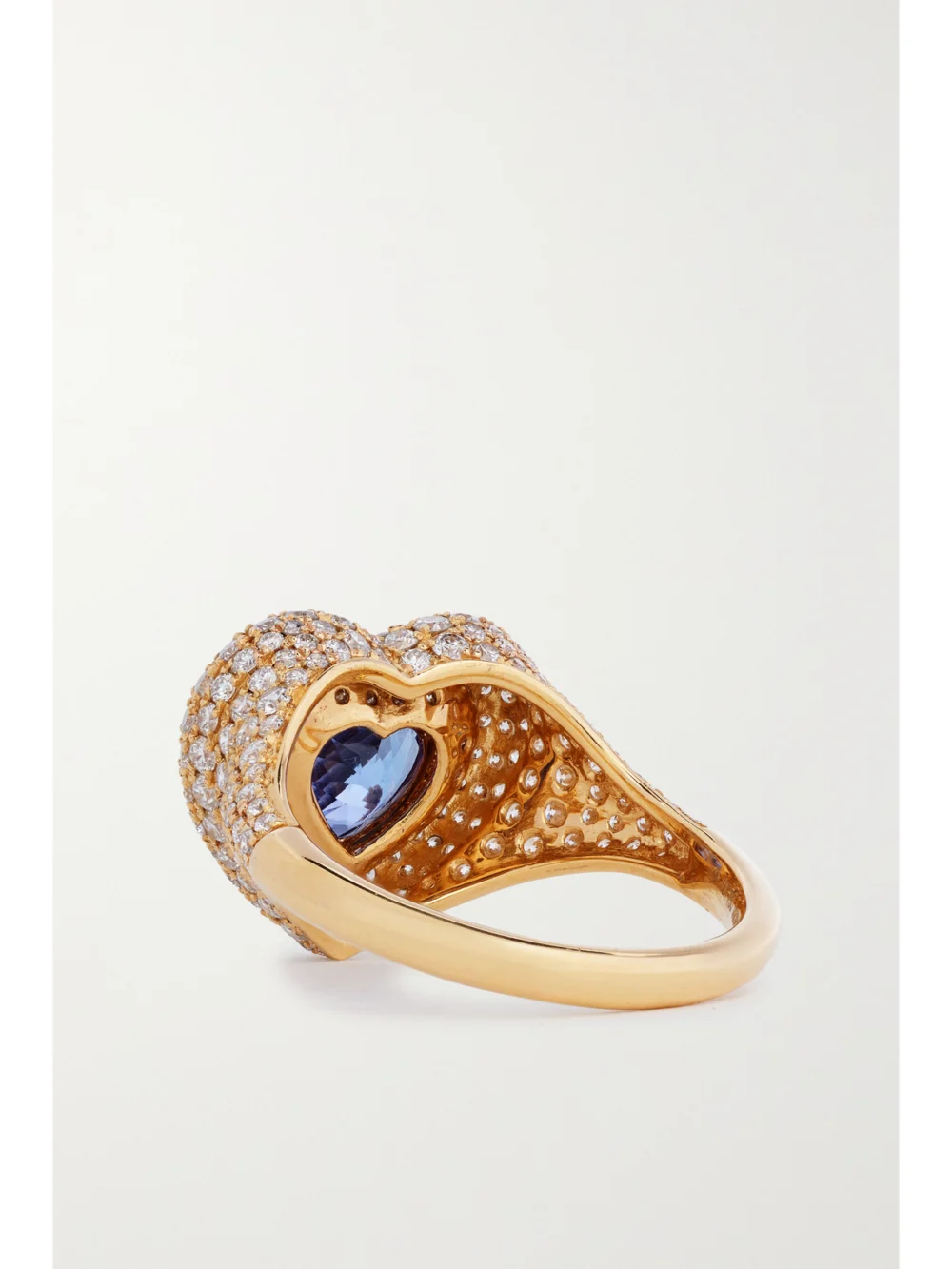 Back view of the Kamyen Manaal 2.0 18-karat Gold, Diamond and Tanzanite Ring