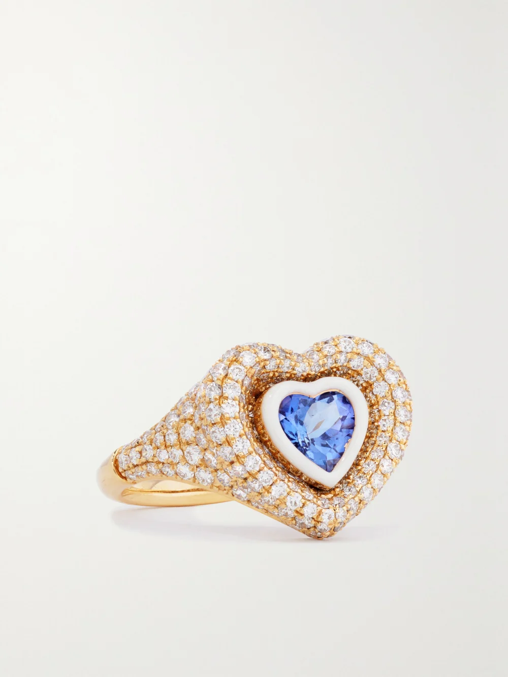 Kamyen Manaal 2.0 18-karat Gold, Diamond and Tanzanite Ring in blue
