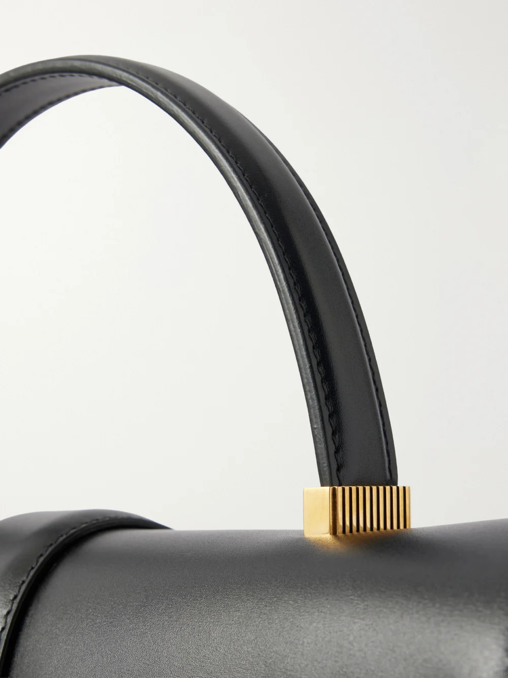 Close-up detail of the Khaite Blake Leather Top Handle Bag