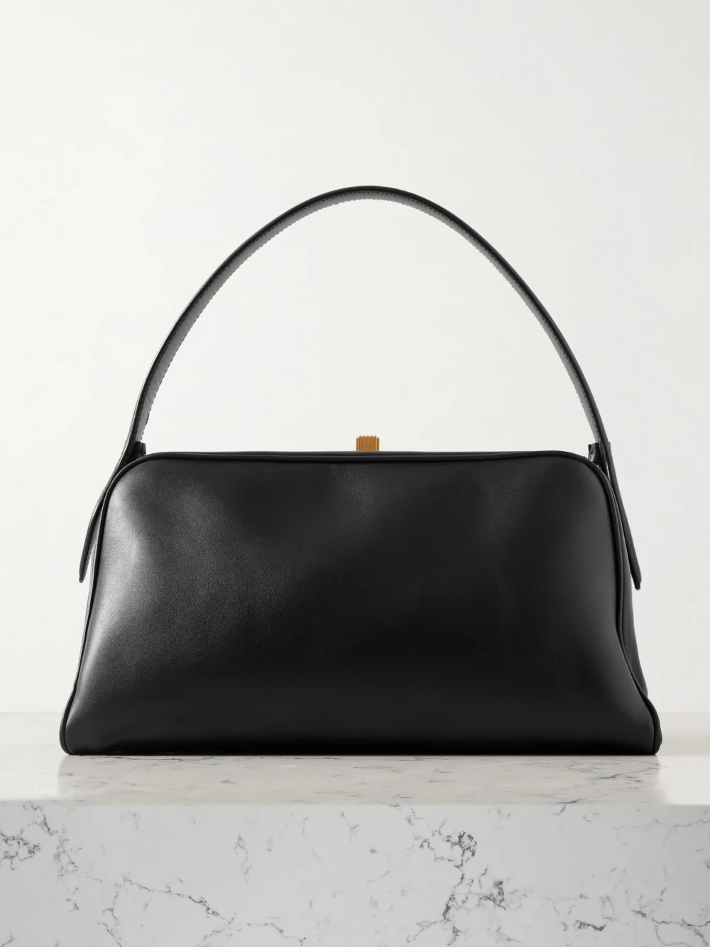 Khaite Cate Leather Tote in black