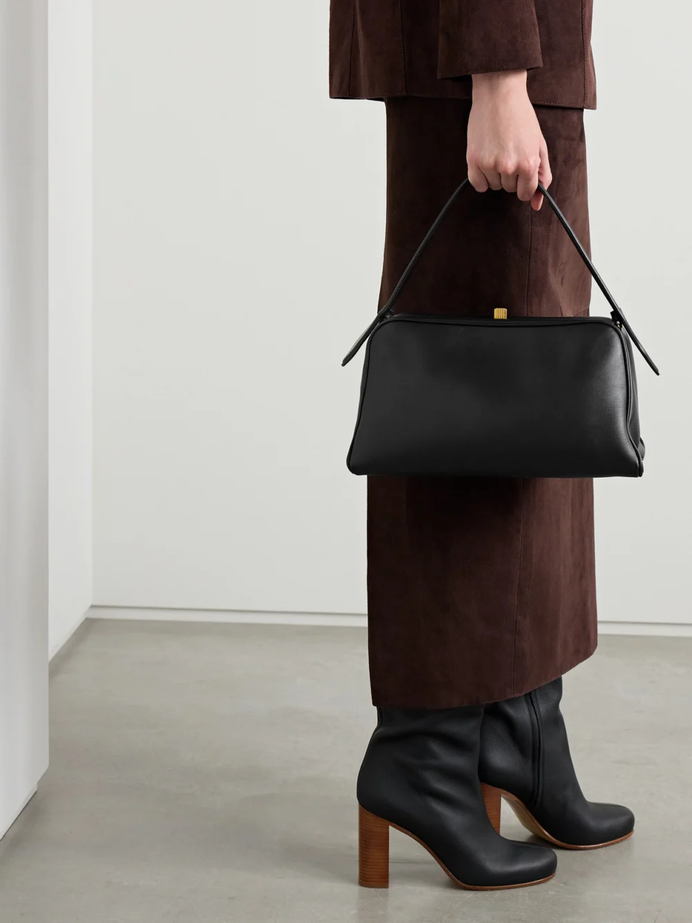 Khaite Cate Leather Tote, styled view
