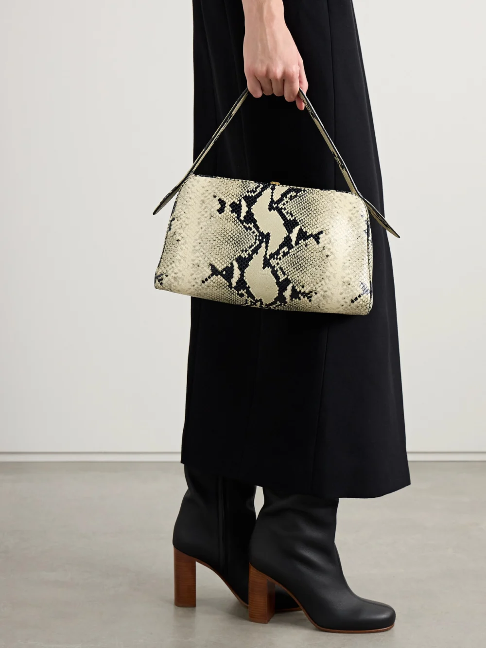 Khaite Cate Snake-effect Leather Tote, styled view