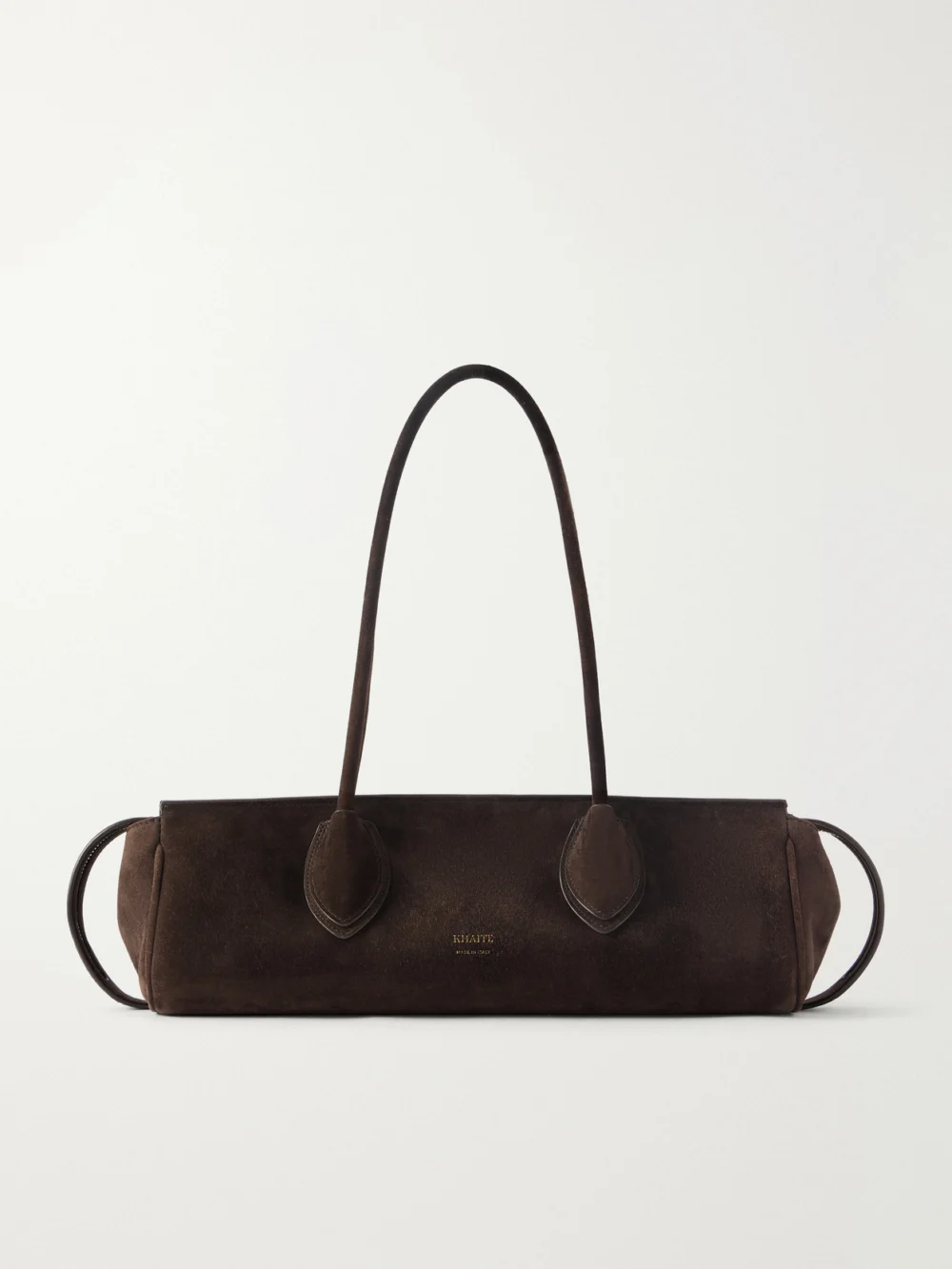 Khaite Donna Suede Shoulder Bag in dark brown