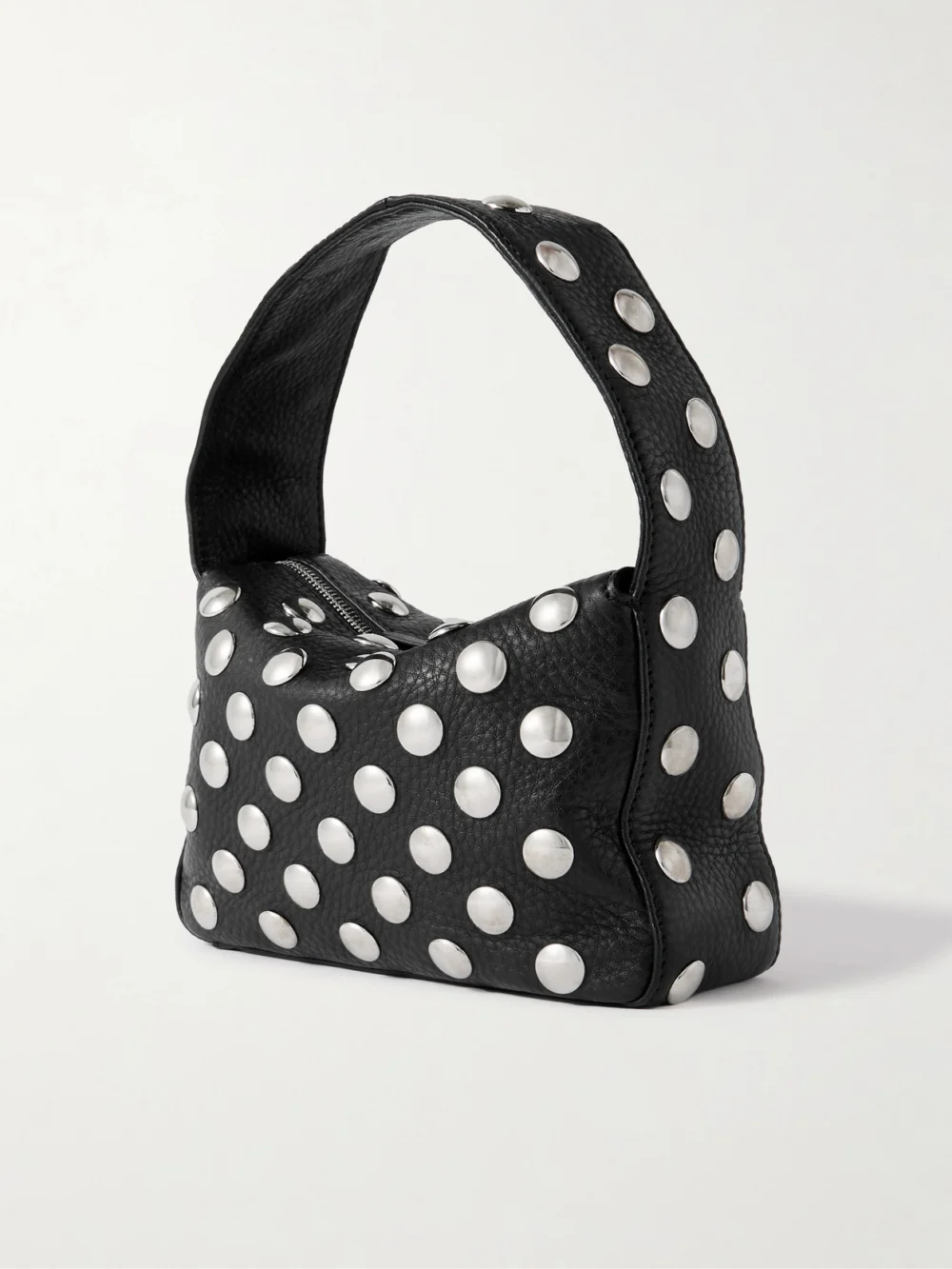 Back view of the Khaite Elena Small Studded Textured-leather Shoulder Bag