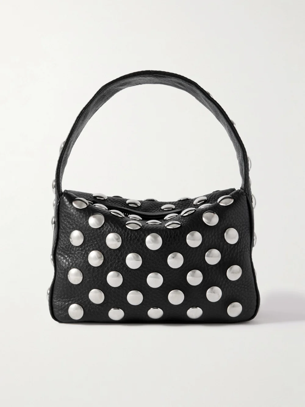 Khaite Elena Small Studded Textured-leather Shoulder Bag in black