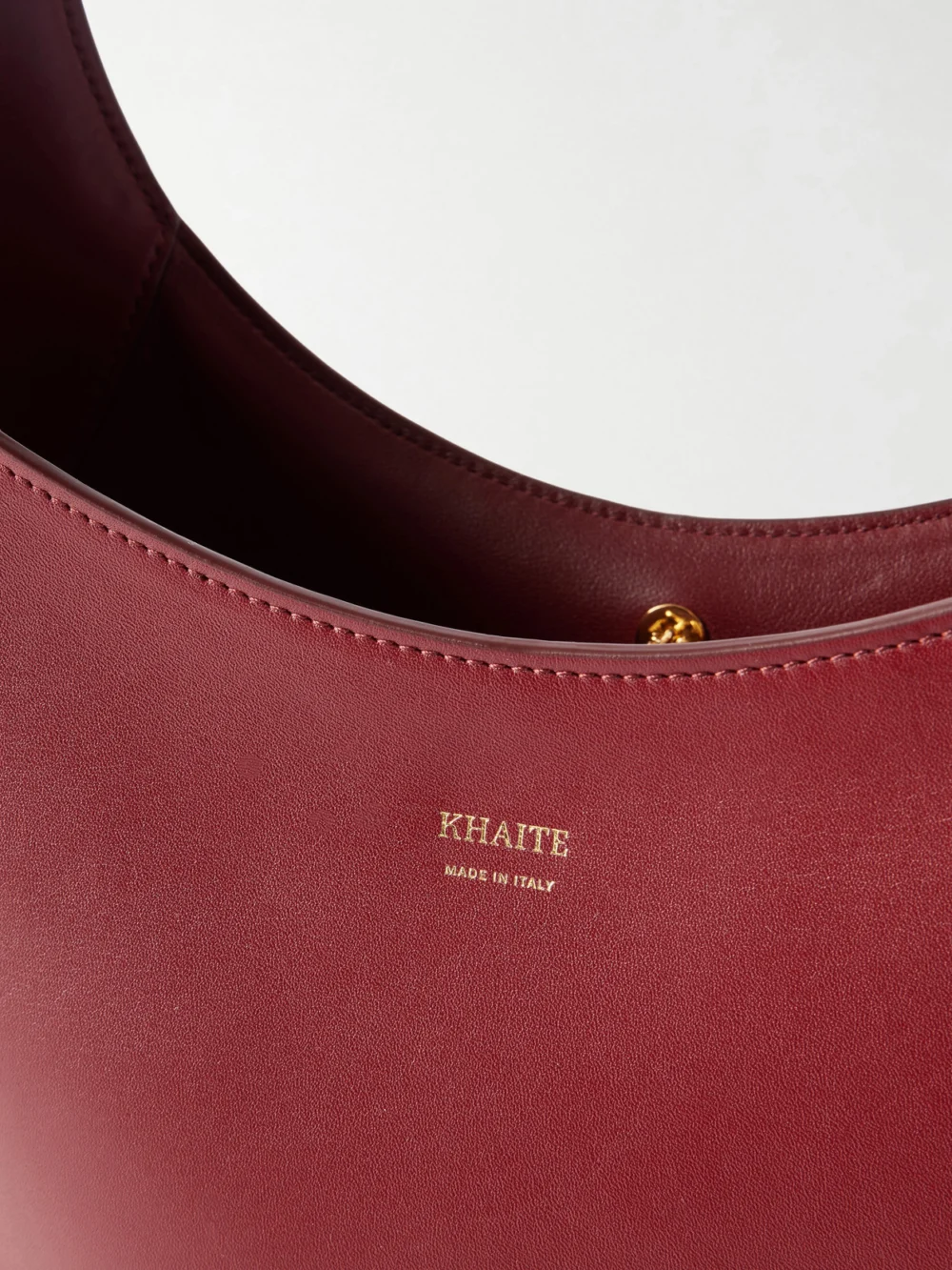 Close-up detail of the Khaite Joan Large Leather Tote