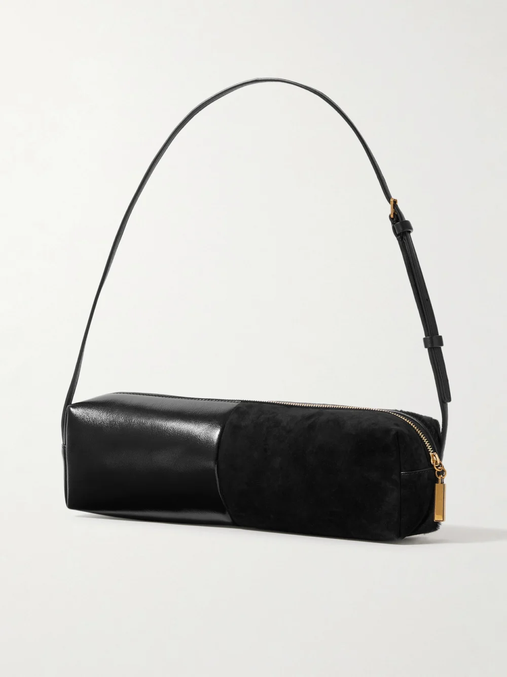 Back view of the Khaite Kye Calf Hair and Leather Shoulder Bag