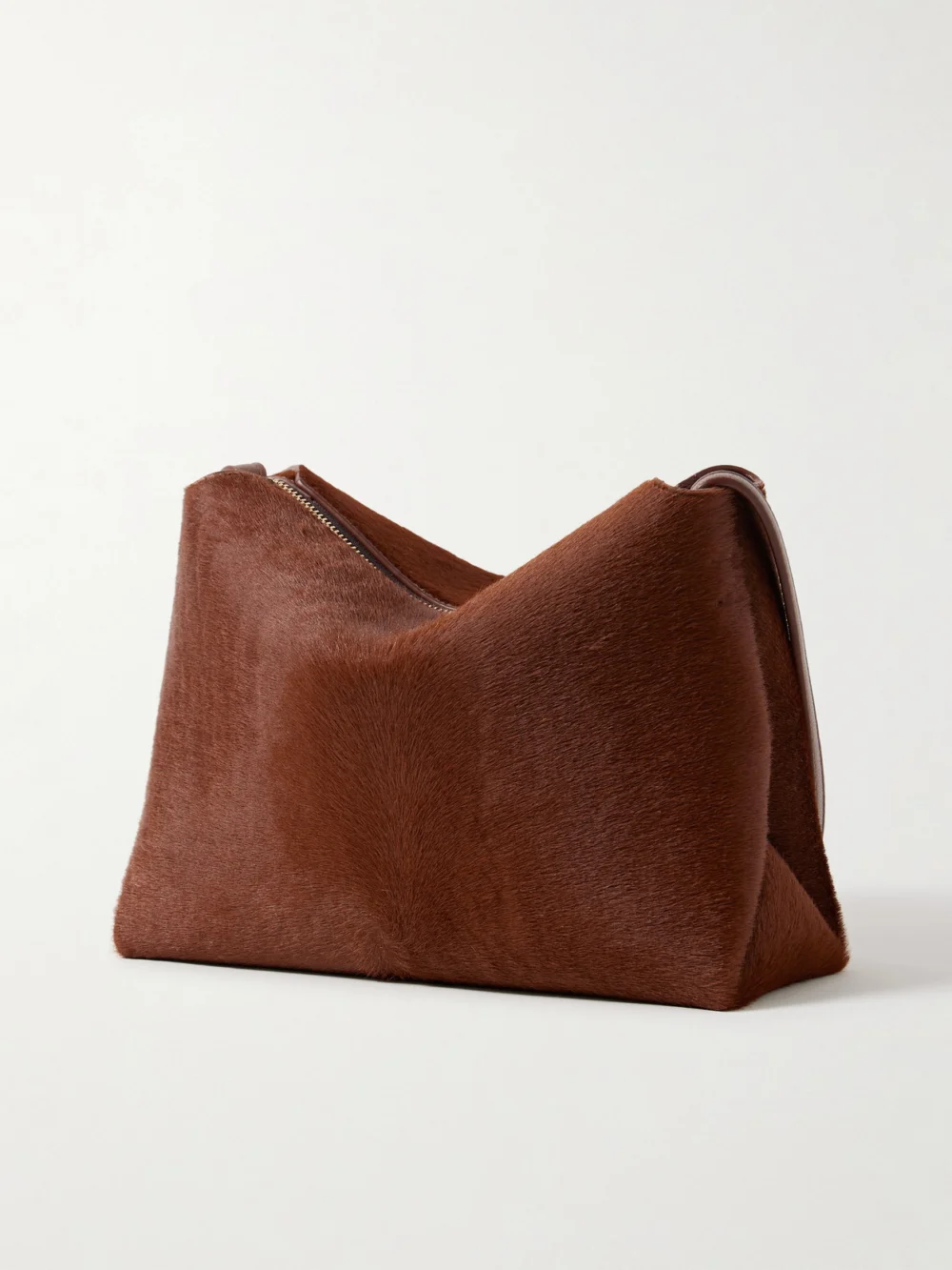 Back view of the Khaite Lina Medium Calf Hair Shoulder Bag
