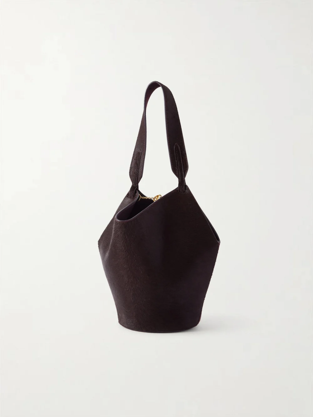 Back view of the Khaite Lotus Calf Hair Mini Bag