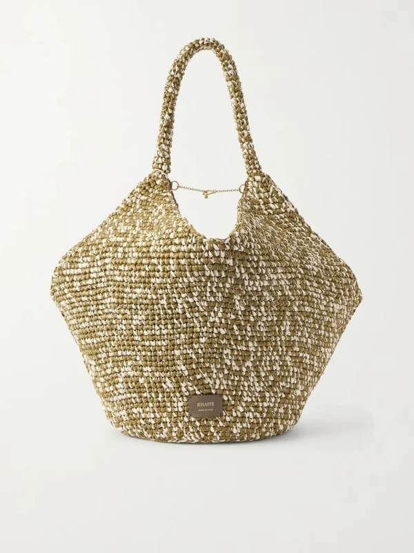 Khaite Lotus Medium Two-tone Woven Tote