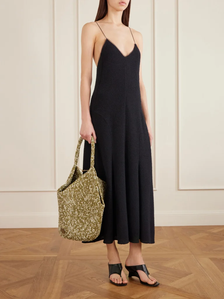 Khaite Lotus Medium Two-tone Woven Tote