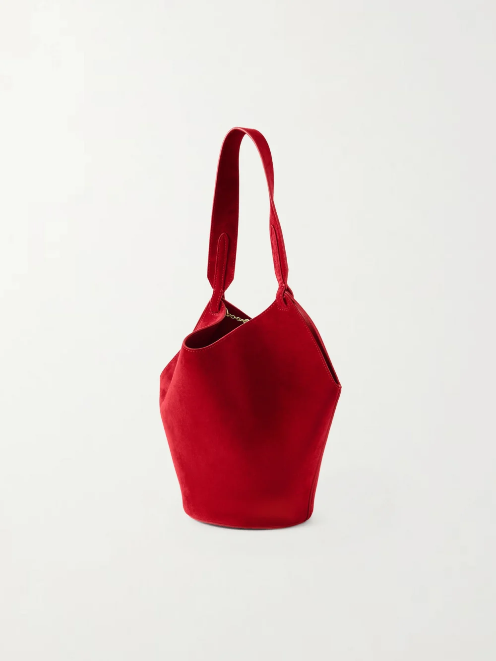 Back view of the Khaite Lotus Mini Suede Tote