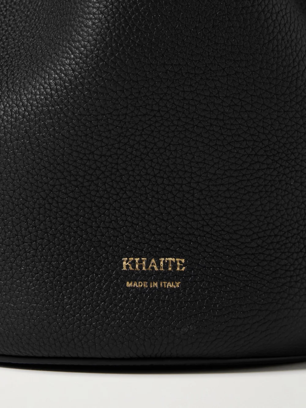 Close-up detail of the Khaite Lotus Mini Textured-leather Tote