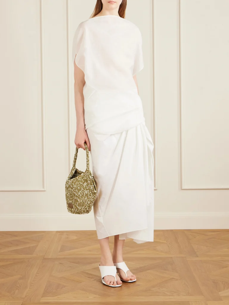 Khaite Lotus Mini Woven Tote