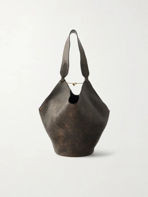 Khaite Lotus Small Distressed Leather Tote