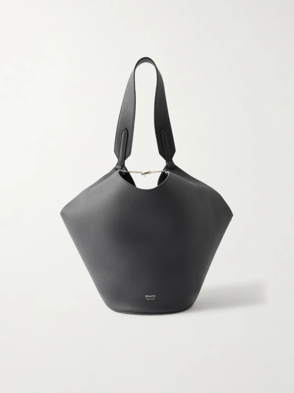 Khaite Lotus Small Textured-leather Tote