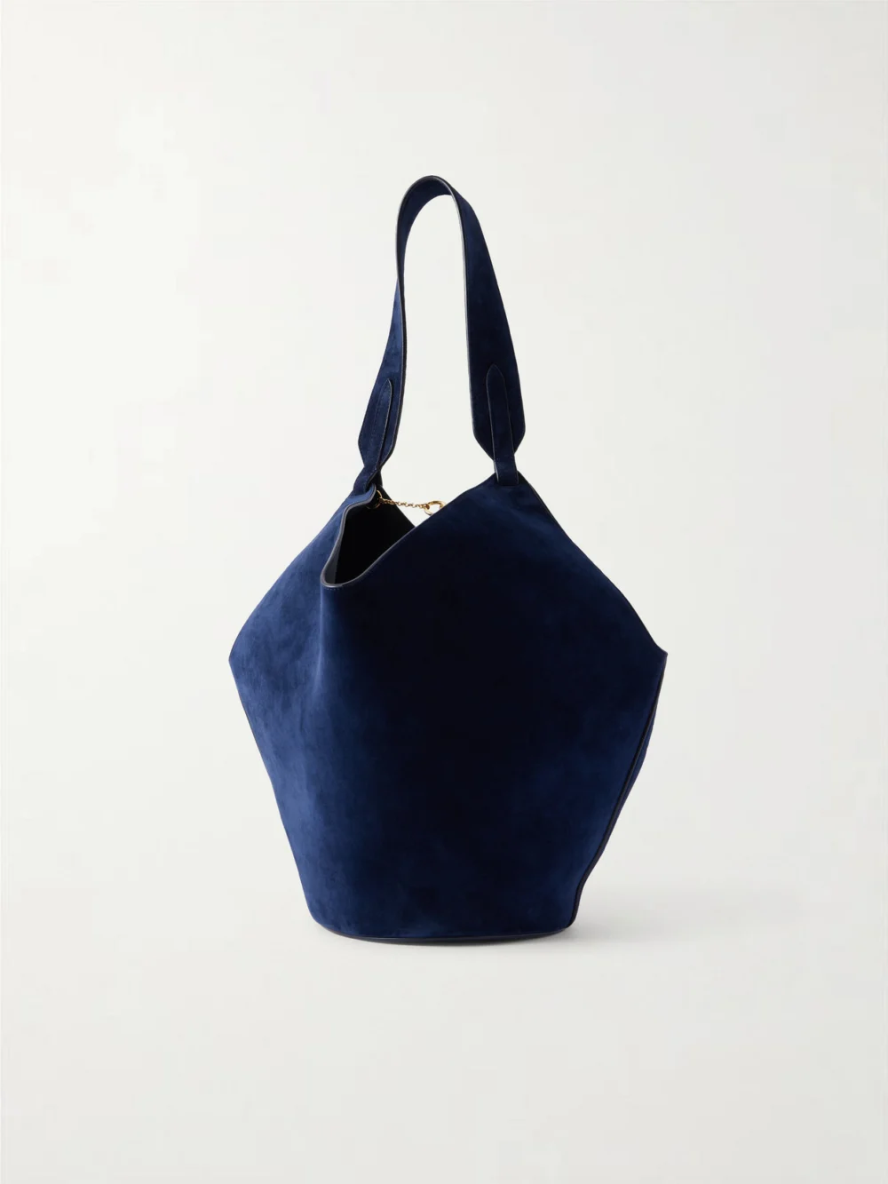 Back view of the Khaite Lotus Suede Shoulder Bag