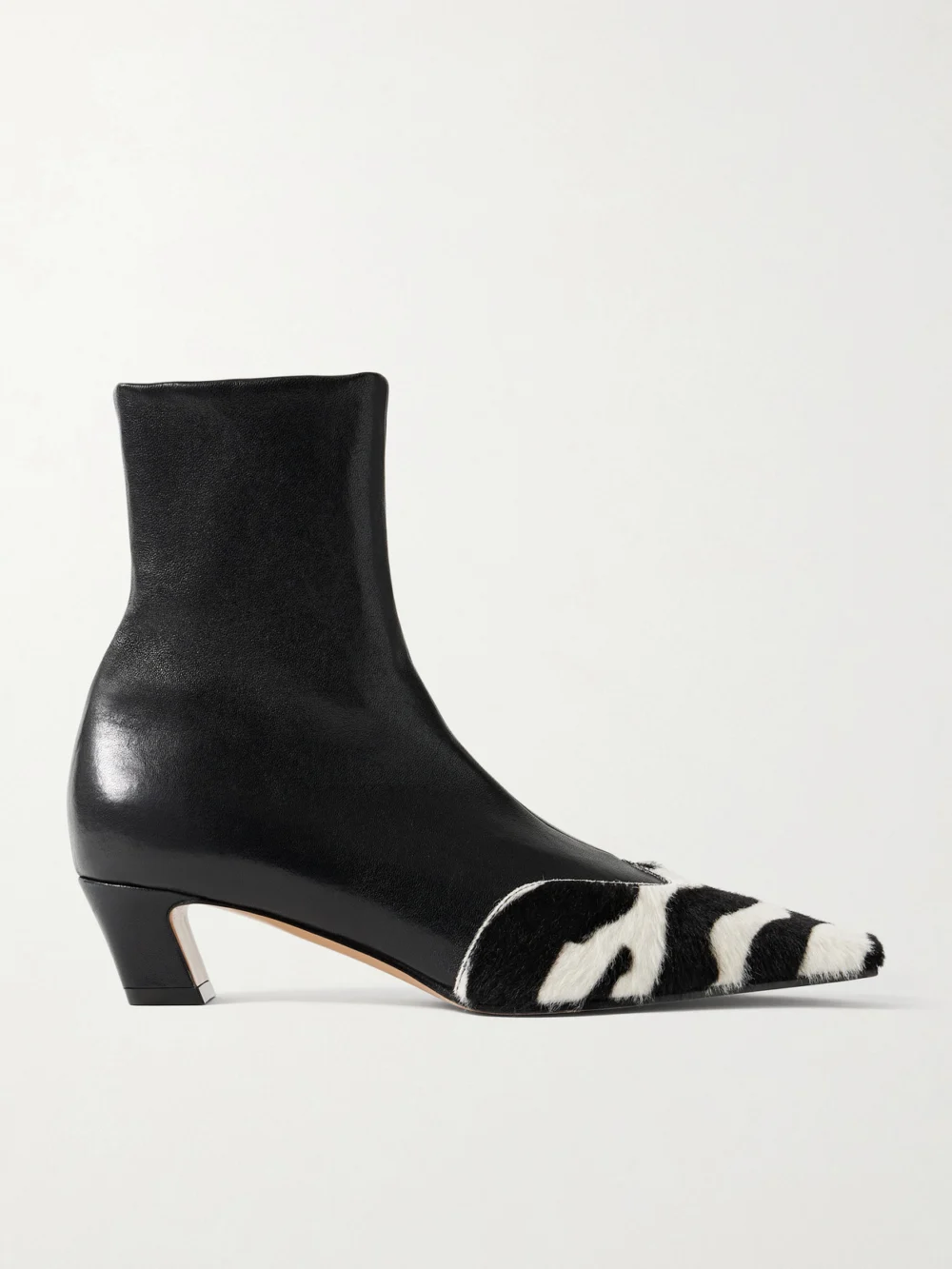 Khaite Nevada Leather and Zebra-print Calf Hair Ankle Boots in zebra print