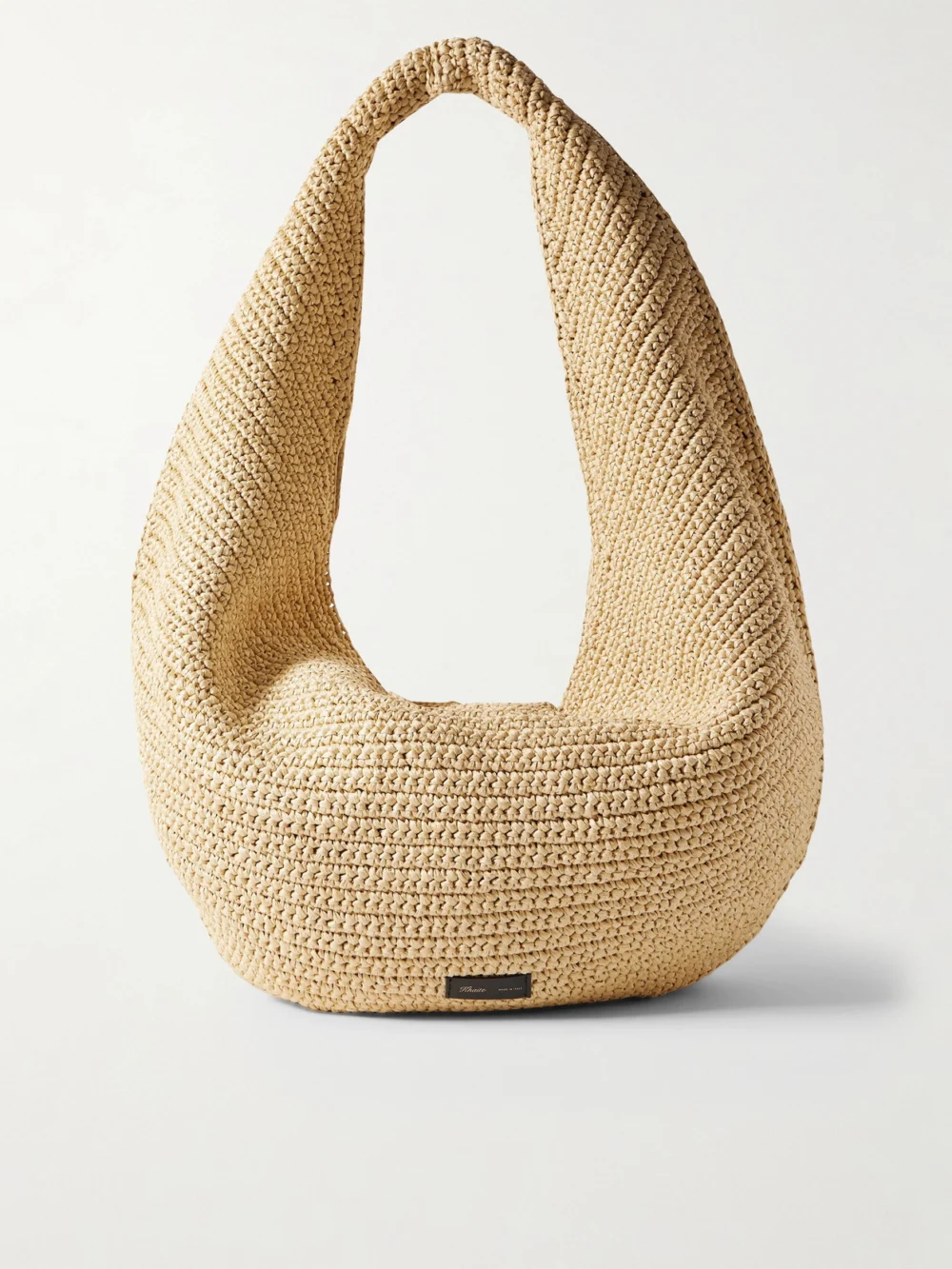 Khaite Olivia Large Raffia Shoulder Bag in beige